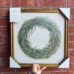 TARGET STUDIO MCGEE RED RIBBON WREATH FRAMED WALL ART